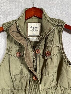 Abercrombie & Fitch Green Military Utility Vest Women’s XS
